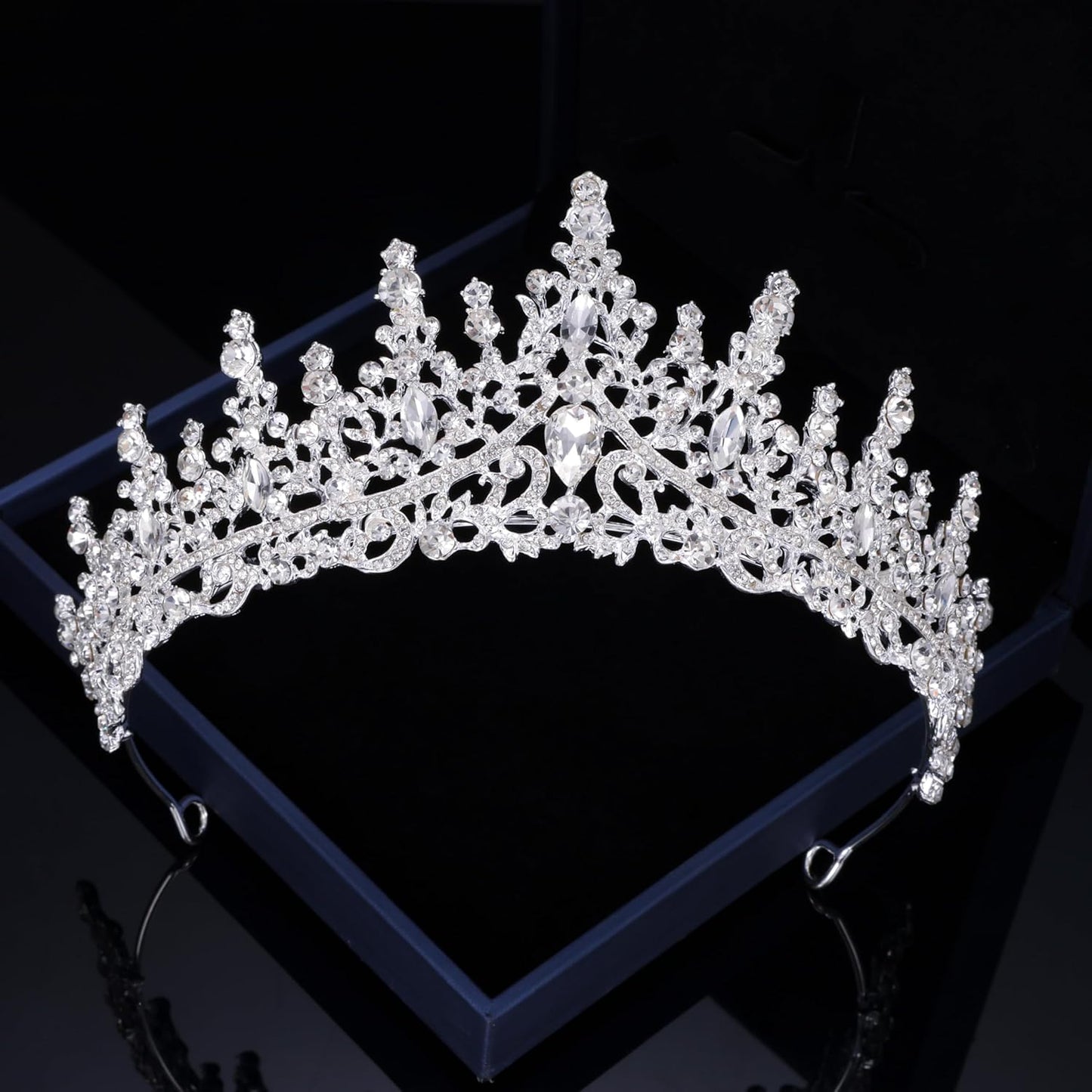 Kamirola Tiaras and Crowns for Women,Tiaras Earrings Necklace, Crystal Bridal Jewelry Set（TR83