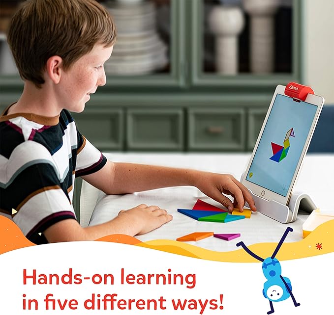 Osmo - Genius Starter Kit for iPad & iPhone - 5 Educational Learning Games - Ages 6-10 - Math, Spelling, Creativity & More - STEM Toy Gifts for Kids, Boy & Girl - Ages 6 7 8 9 10 (Osmo Base Included)
