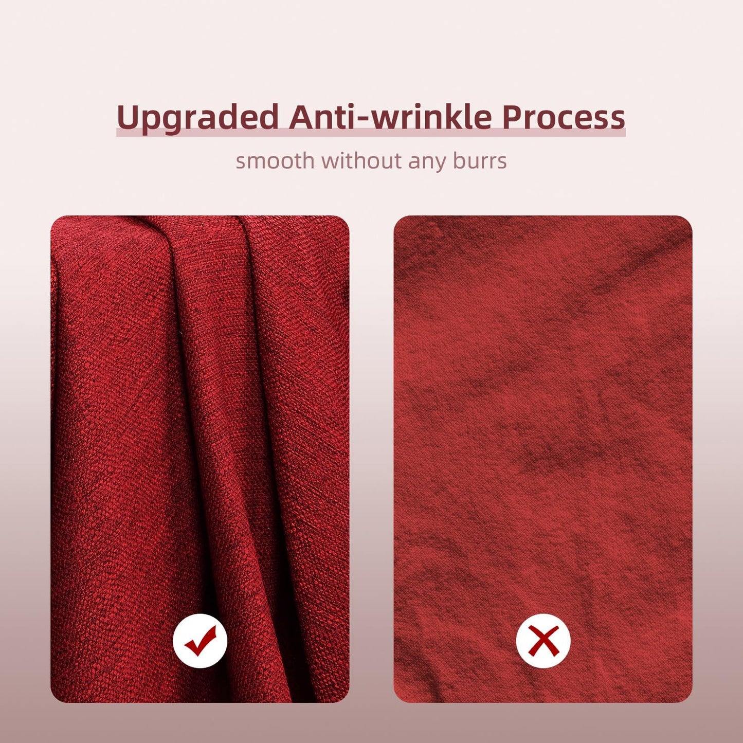 SEASHORE TREE Rectangle Tablecloth Linen Textured Table Cloths 57 x 118 Inch Waterproof Spill-Proof Wipeable Wrinkle Free Dining Table Cover for Buffet Party Wedding Outdoor and Indoor Use, Ruby Red
