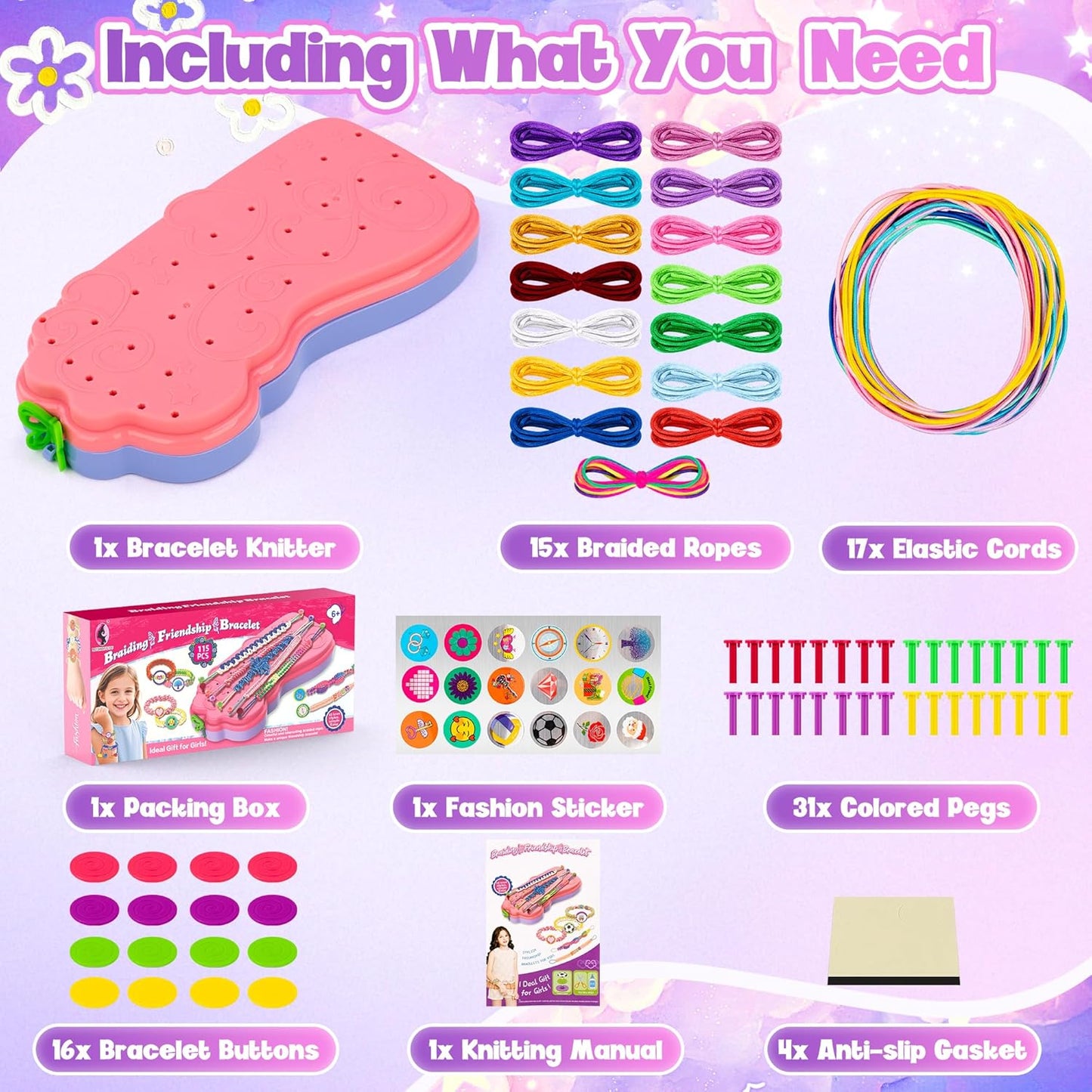 Bracelet Making Kit for Girls, Arts and Crafts for Kids Ages 8-12, Friendship Bracelet Kit, Bracelets String Maker Toys Set Gifts for Kids 6 7 8 9 10 11 12+ Years Old, Chirsmas Birthday