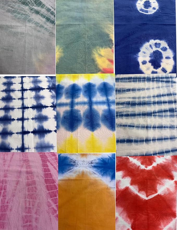 INDIANHANDICRAFTS 10 Pc Mix Lot Napkin Tie Dye Table Napkins Set, Cotton Cloth Napkins Set, Boho Cloth Dinner Napkins, Shibori Everyday Napkins Tie Dye Napkin Size 16x16 Inch SDTH0012 Multicolor