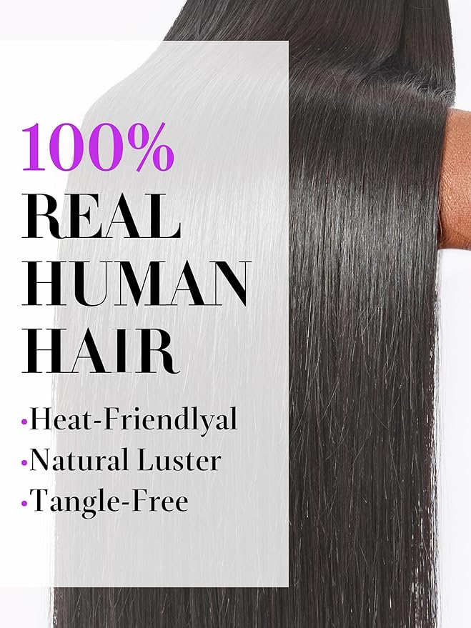 LUVME Silky Straight Seamless 150g 7Pcs Clip in Hair Extensions, Full Volume with 22 Inch Natural Black, 100% Real Soft Remy Human Hair, Adds Fuller Hair for Daily Wear & Special Occasions