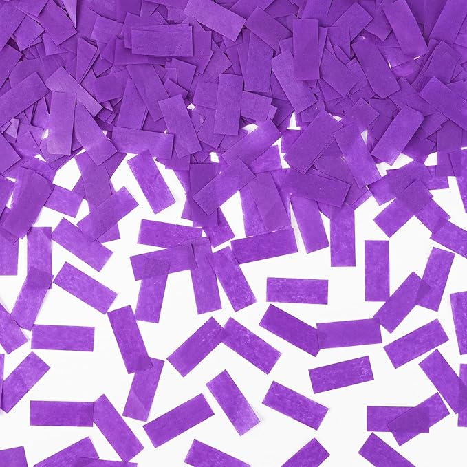 1.2LBS Confetti, Purple Biodegradable Confetti - Rectangular Fluttering Tissue Paper Confetti for Cannon and Launcher use – Parties, Concerts and Weddings for Events
