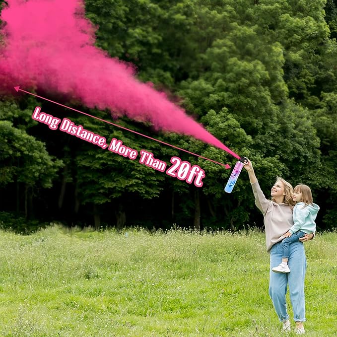 QIYVLOS Gender Reveal Fire Extinguisher 2 Packs, Gender Reveal Smoker Bomb, Baby Girl Reveal Party Ideas for Gender Reveal Decorations (Extra Large, Pink)