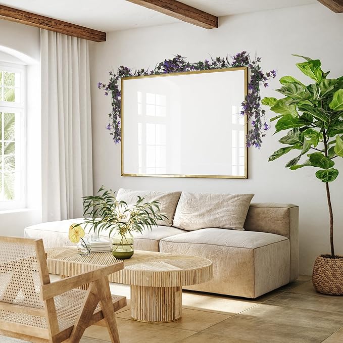 Artificial Vines Outdoor Ivy Garland Room Decor for Bedroom Aesthetic Garlands for Decoration Fake Leaves Fake Plastic Plants for Indoor Home Outdoor Garden Proch Backyard Arch Decoration(Purple)
