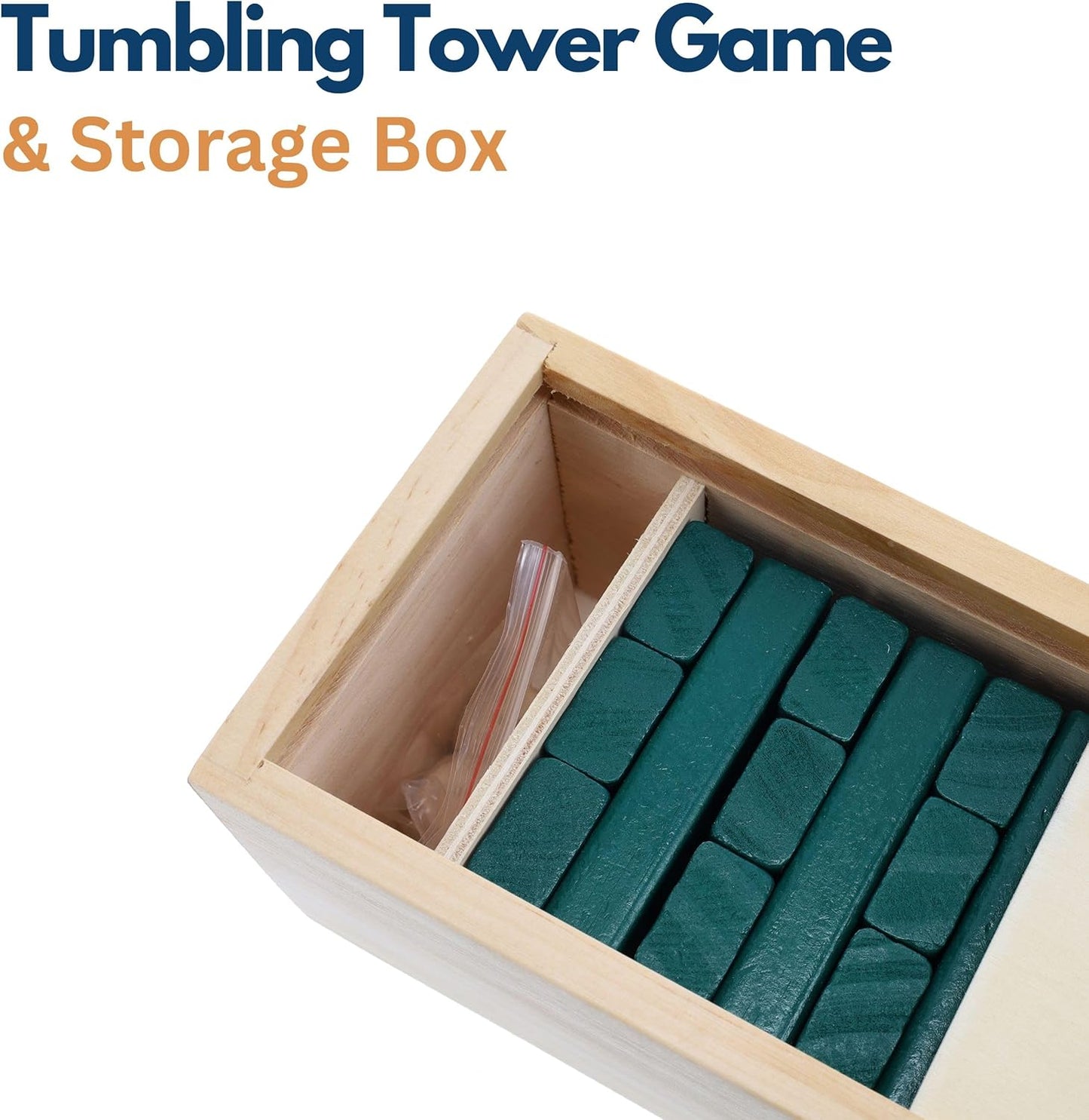 WE Games Wooden Block Stacking Party Game for Adults, Tumble Tower Wedding Guest Book Alternative, Tabletop Games, Includes Storage Case, 12 inches