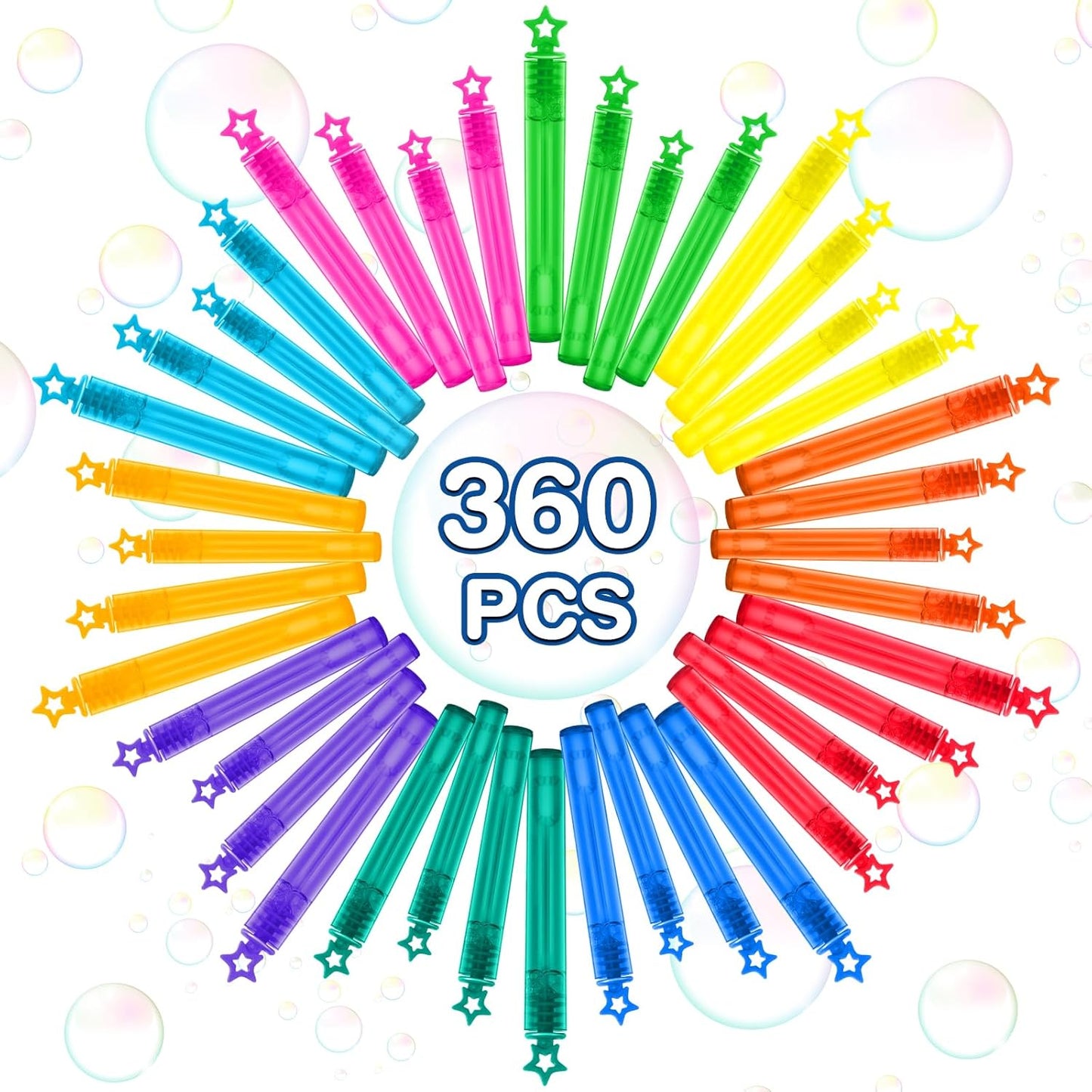 240 Pcs Mini Bubble Wands in 6 Colors, Bulk Party Favors for Kids, Themed Birthday, Christmas, New Year, Valentine, Carnival, School Classroom Prizes for Boys & Girls, Ideal Goodies Bags Stuffers