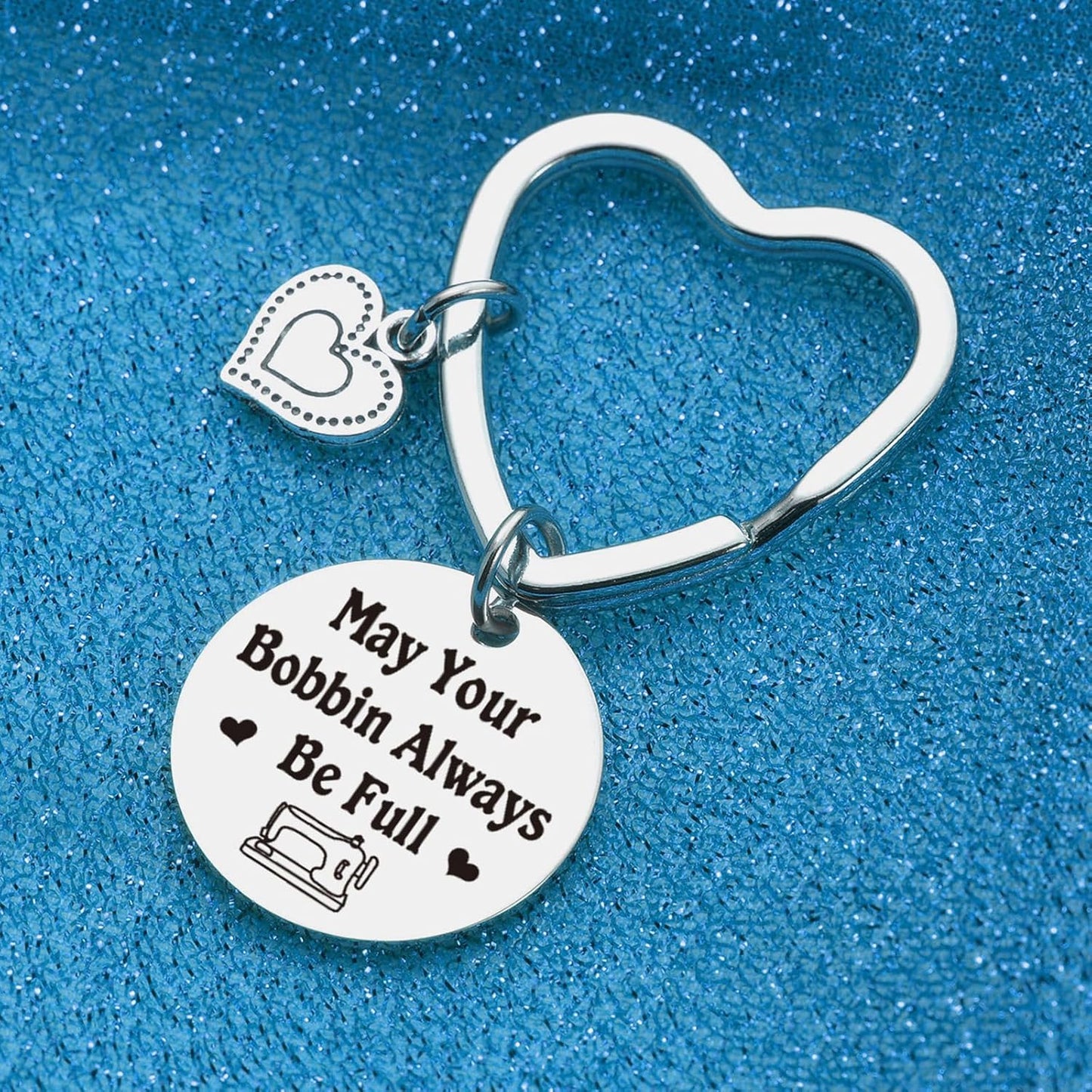 7RVZM Quilting Lover Gifts Seamstress Keychain Sewing Enthusiast Gifts Tailors Keychain
