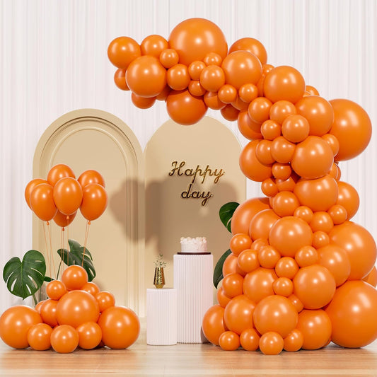 Orange Balloons 145pcs Different Sizes 18 12 10 5 Inch Arch Kit Garland for Thanksgiving Halloween Baby Shower Birthday Party Decorations