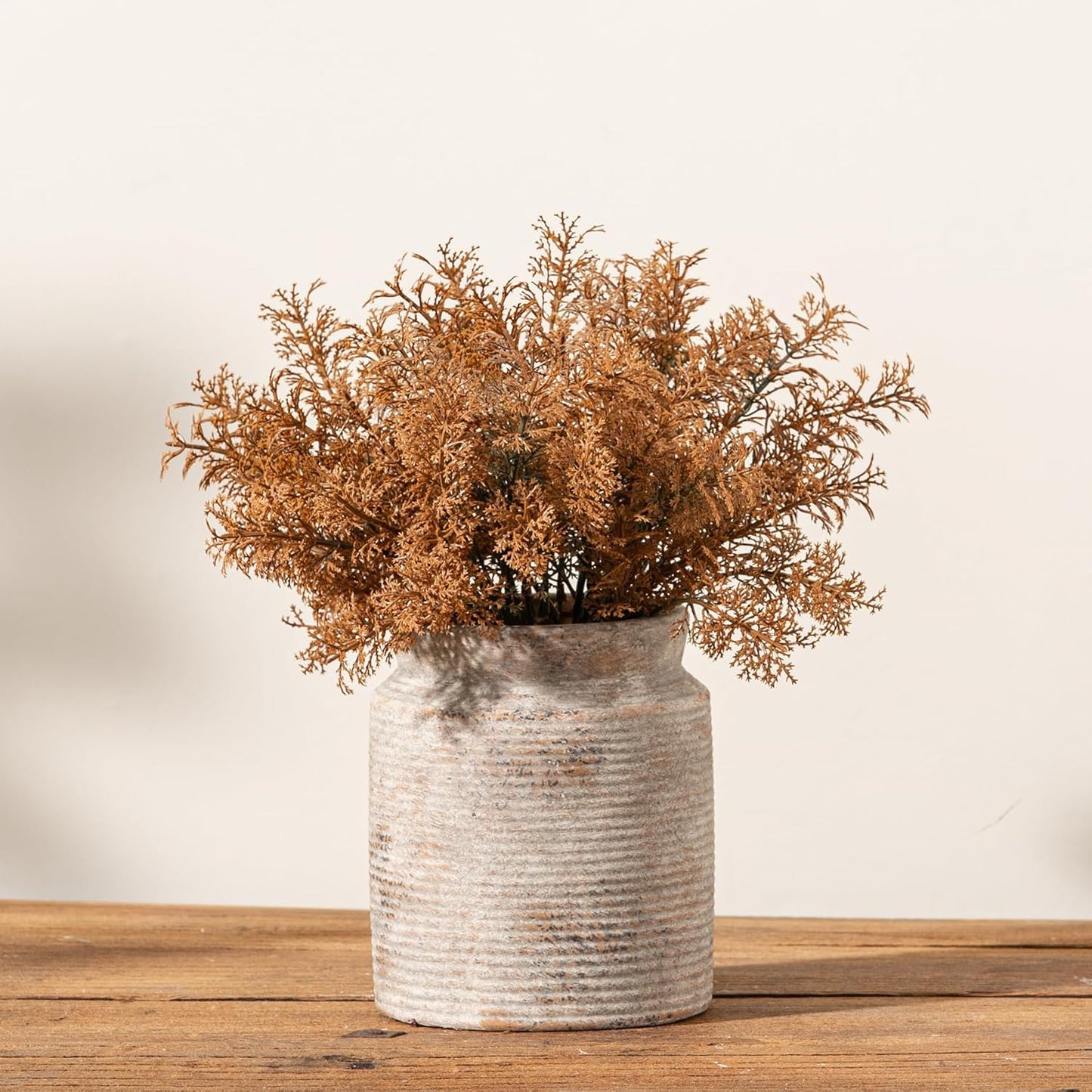 Ceramic Flower Vase 6.5 inch Farmhouse Rustic Vase for Home Decor Handcrafted Pottery Vase Small Terracotta Vases for Dining Table Decor Fireplace Living Room Bathroom Wedding Centerpiece(M-Terra)