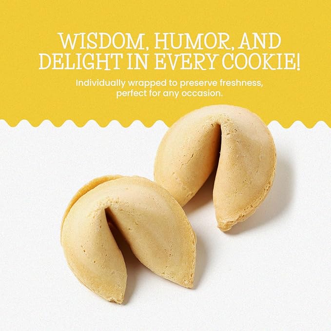 Fortune Cookies |550 Pack| Individually Wrapped Fortune Cookies for Christmas, Parties, Weddings, Events, and Celebrations with Fun Fortunes (550 Pack)
