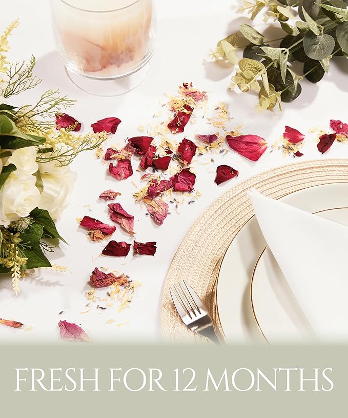 Flora & Bloom Biodegradable Confetti With Pre Built Cones | Dried Flowers (3Litres) | Wedding Confetti Kit | Pop Open Cones & Tray |Jasmine, Lavender & Rose Petals | Wedding Decorations (24 Guests)