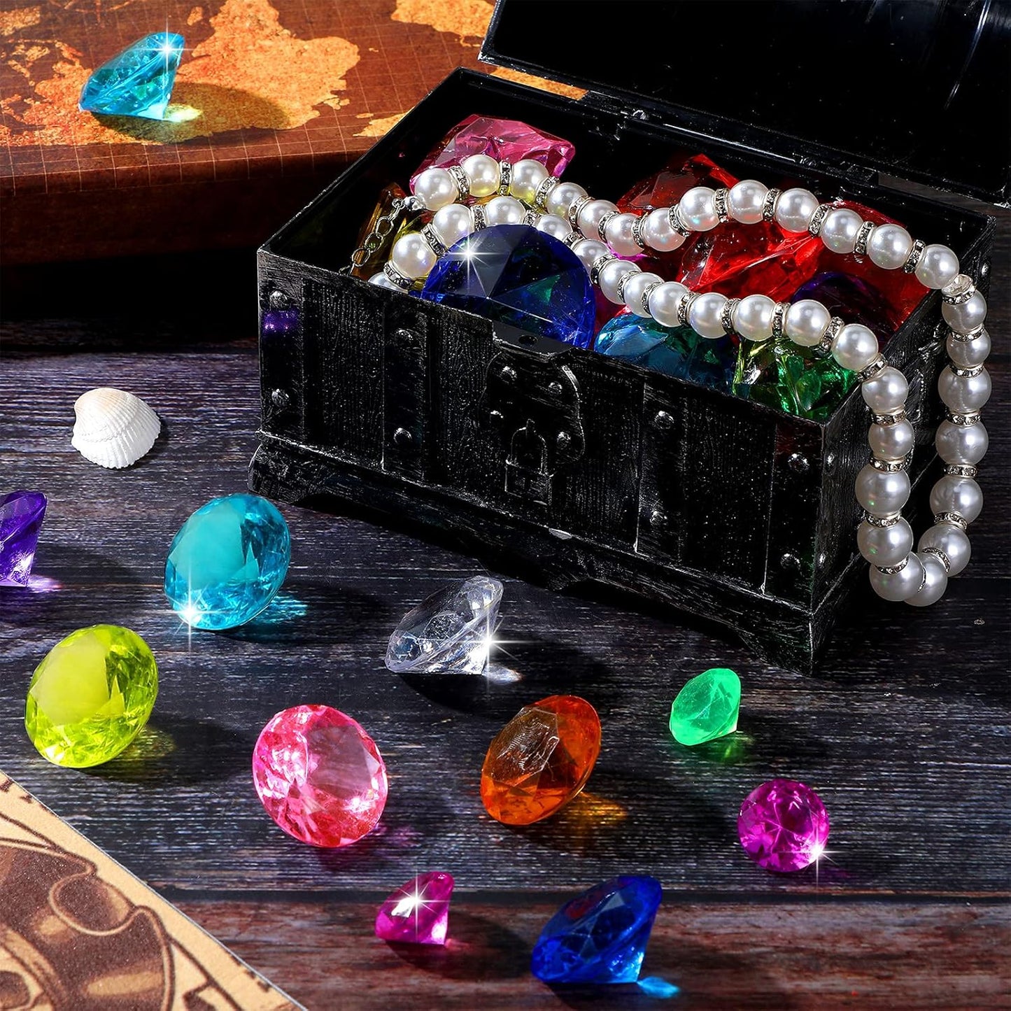 Hicarer 800 Pieces Diamond Decorations Acrylic Diamond Table Scatter Crystals for Table for Vase Fillers Party Table (Rainbow,30mm, 20mm, 12mm, 8mm, 4mm)