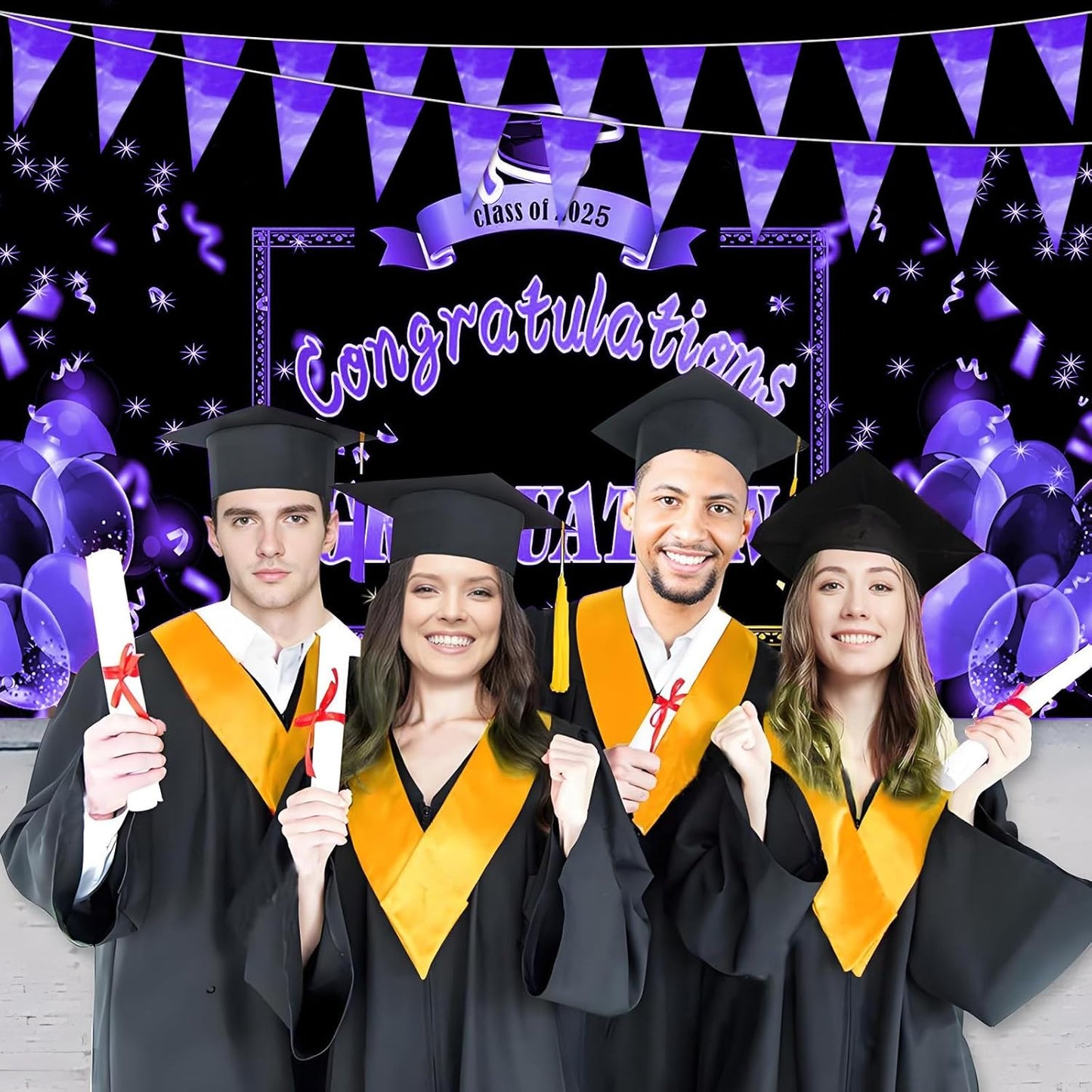32.8FT Purple Glitter Triangle Pennant Banner Flag Metallic Bunting Fabric Garland for Christmas Graduation Wedding Engagement Anniversary Bachelorette Bridal Shower lavenderValentine's Party Decor