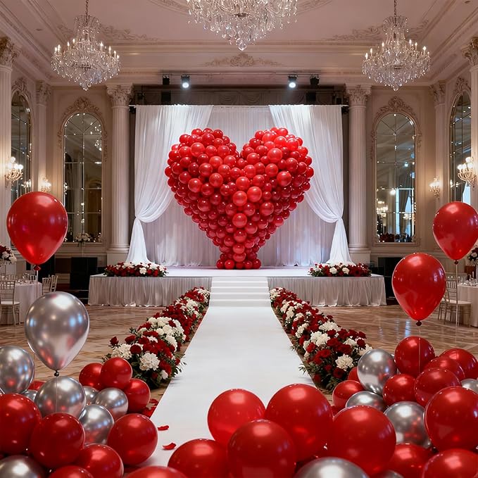 Patimate Red Balloons 100 Pack 12 Inch Matte Red Latex Balloons for Birthday Valentine's Day Christmas Independence Day Graduation Wedding Anniversary Engagement Bridal Shower Party Decorations