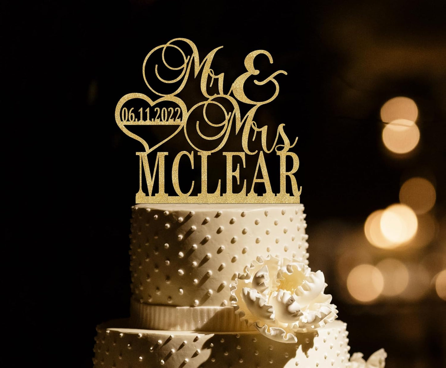 Mr and Mrs Cake Topper for wedding, Last name and date topper, Personalized cake topper, rustic toppers for cake, Wooden Bride & Groom Mr Mrs Heart Customized Wedding topper