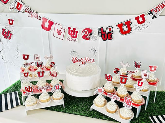 University of Utah Party Supplies for UofU Football, Birthday Gift, Graduation Party Banner and Cake Toppers (42 Pieces) (Utah Utes)