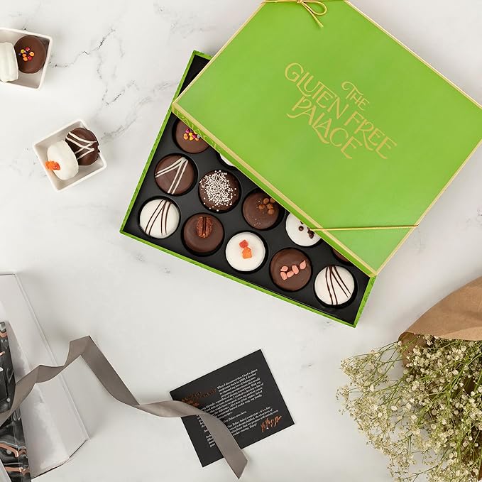 Gluten Free Palace Holiday Gift Basket – Vegan Gluten Free Chocolate Covered Cookies – Gourmet Cookie Gift for Christmas, Thanksgiving & New Year – Delicious Holiday Treats for Men & Women (20 Count)