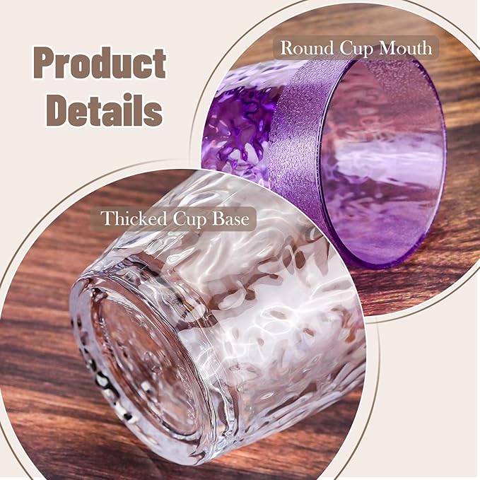 4Pcs Plastic Drinking Glasses, Plastic Tumblers Reusable Drinking Cups, Clear Acrylic Glasses Drinkware 6.8oz, Stackable Unbreakable Juice Glasses for Beer Wine Juice Milk, Party and Picnic
