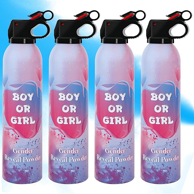 4 Pack Blue Gender Reveal Smoke Bombs for Baby Boy, Color Powder or Dust for Gender Announcement Idea, Baby Shower Decoration, Supply, Party