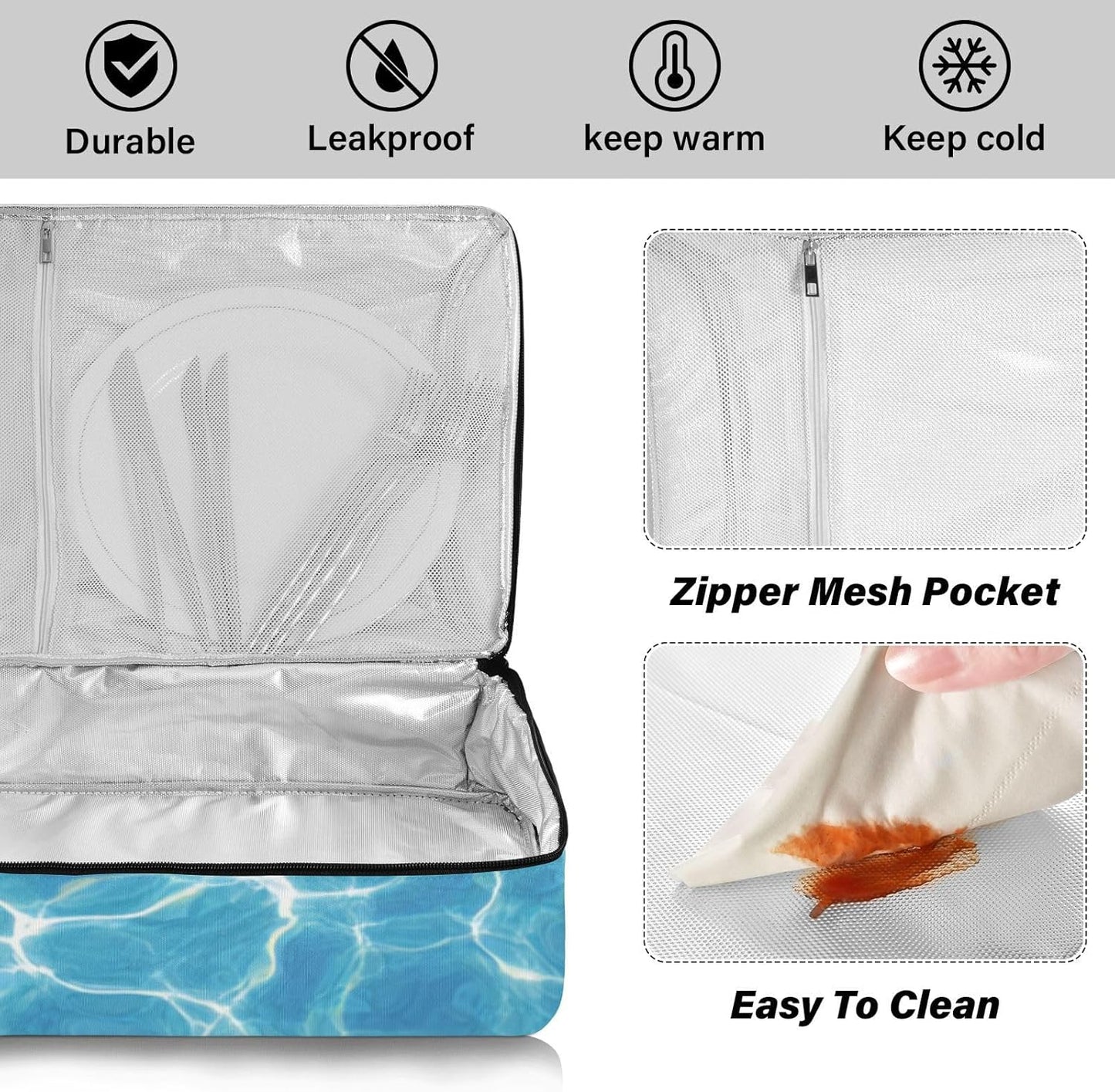 Casserole Carriers for Hot or Cold Food Reusable Casserole Dish Carrier Insulated Thermal Large Capacity Durable Perfect for Party Camping Family Gatherings Yellow Fish
