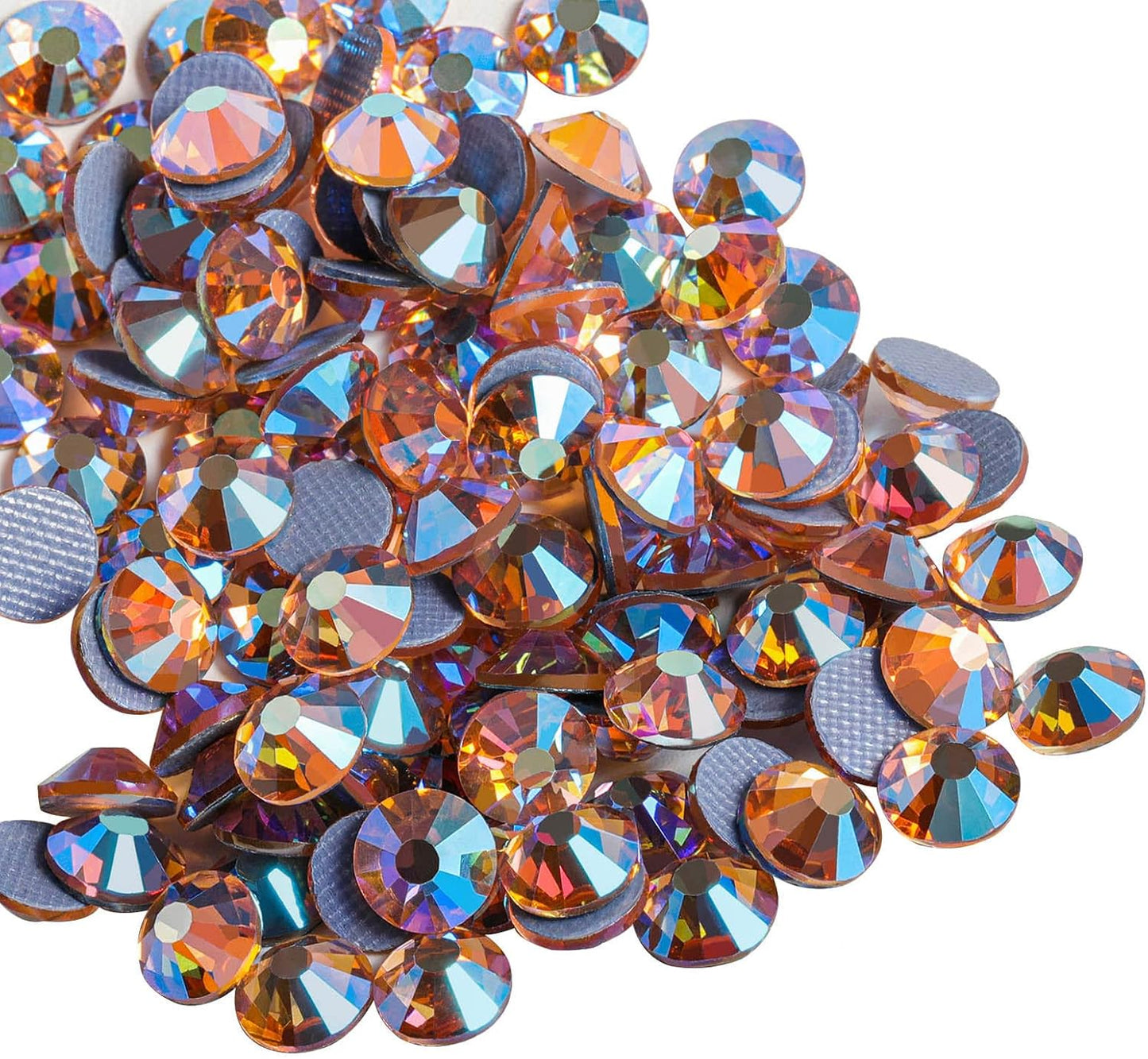 Beadsland Hotfix Rhinestones, 1440pcs Flatback Crystal Rhinestones for Crafts Clothes DIY Decorations, Champagne AB, SS16, 3.8-4.0mm