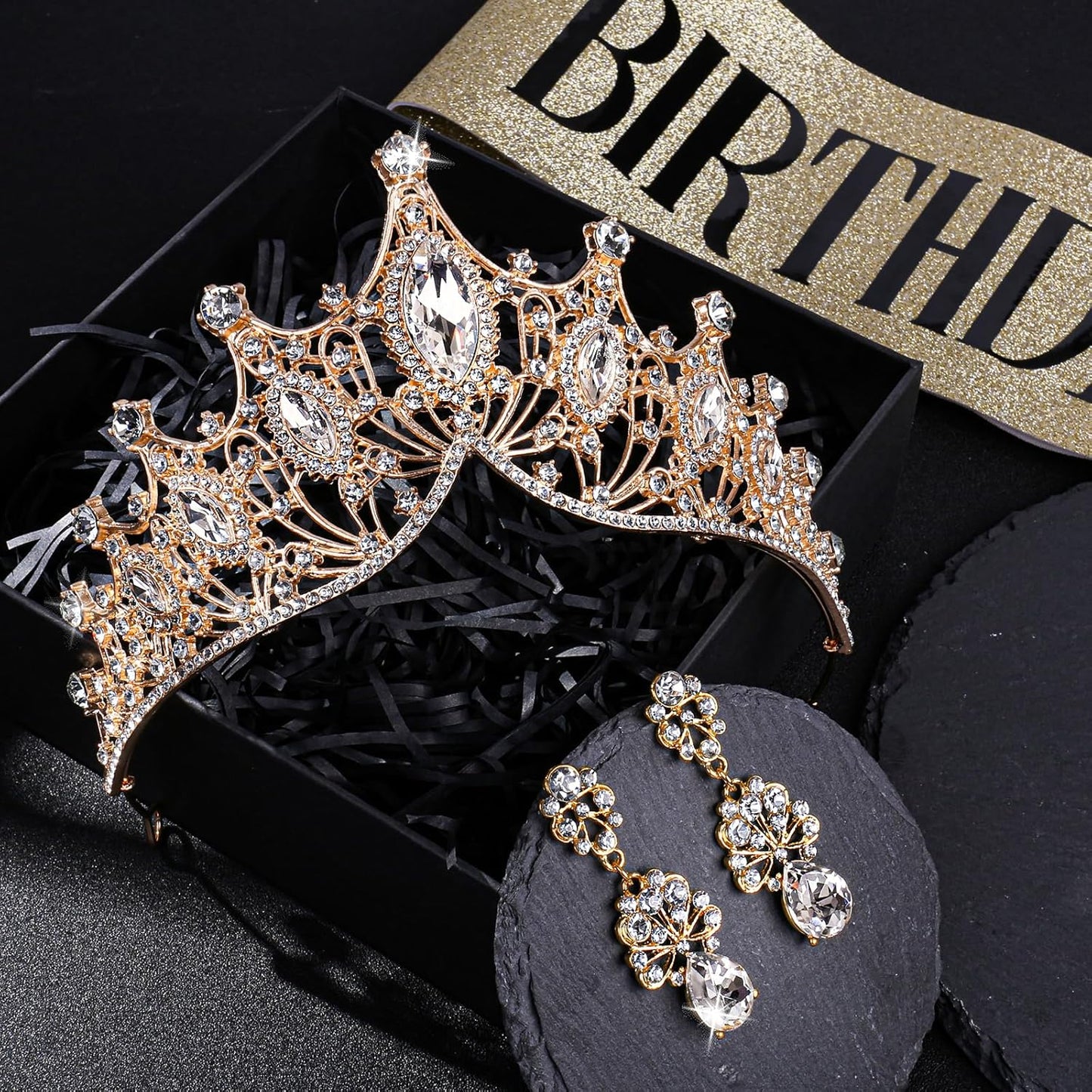 princess tiara，birthday princess gold crown for women，prom queen sash and tiara set， gothic tiaras，belle girl aurora crowns， princess adult woman, black swan