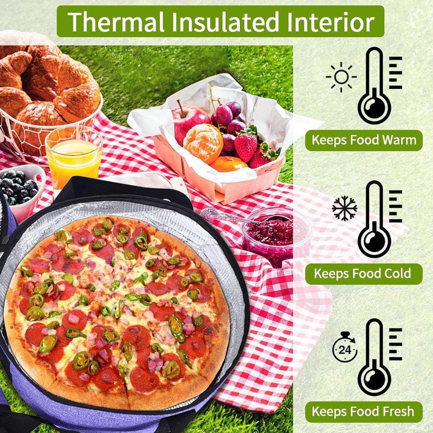 Insulated Double Decker Casserole Carrier - Hot & Cold Food, Pie & Salad Bowl Holder - Perfect for Parties & Picnics