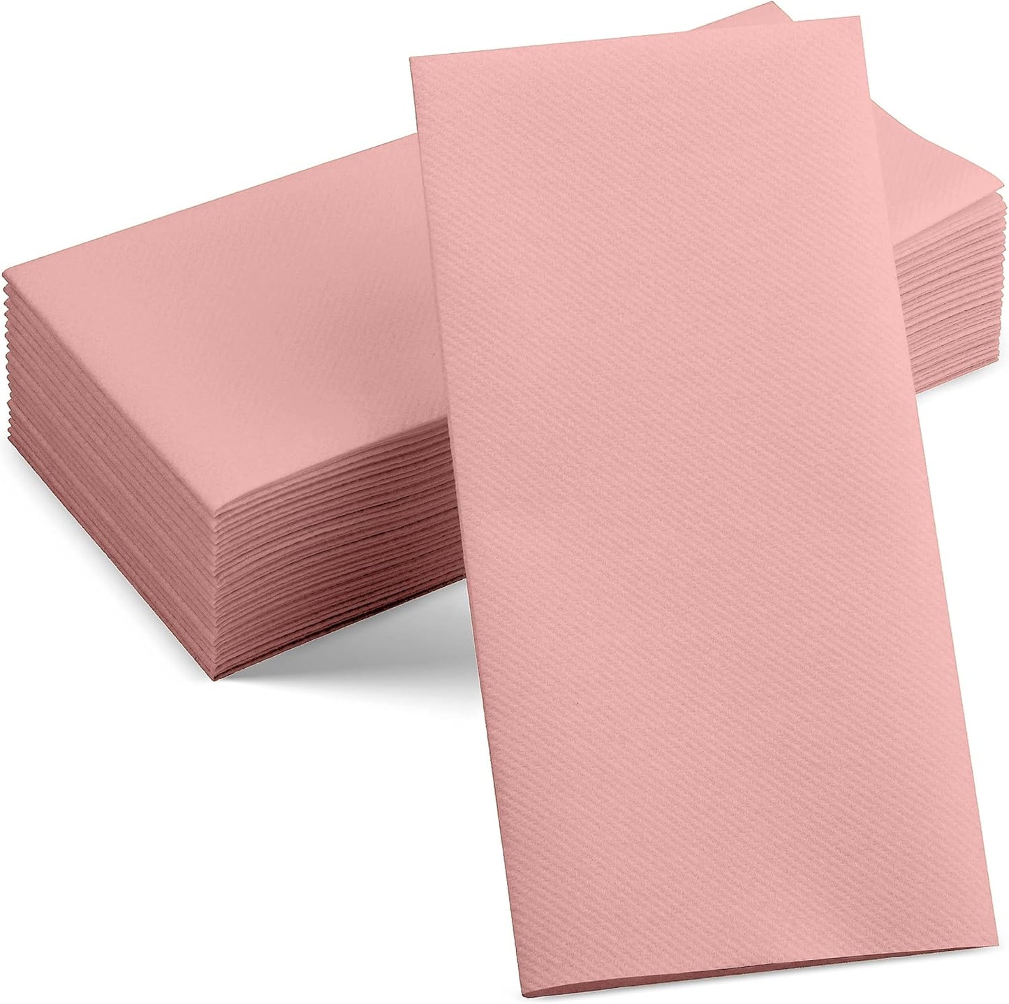 Linen-Feel Colored Paper Napkins - Decortive Cloth-Like Mellow Rose Dinner Napkins - Soft And Absorbent. For Kitchen, Party, Wedding, Bathroom Or Any Occasion. (Pack of 100)