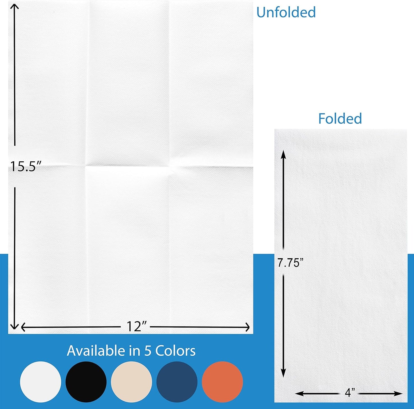 AMERICAN HOMESTEAD Disposable Hand Towels - Black Linen-Like Guest Napkins - Premium Bathroom Paper Towels for Guests or Dinner Napkins - 15.5" x 12" - 100 Count