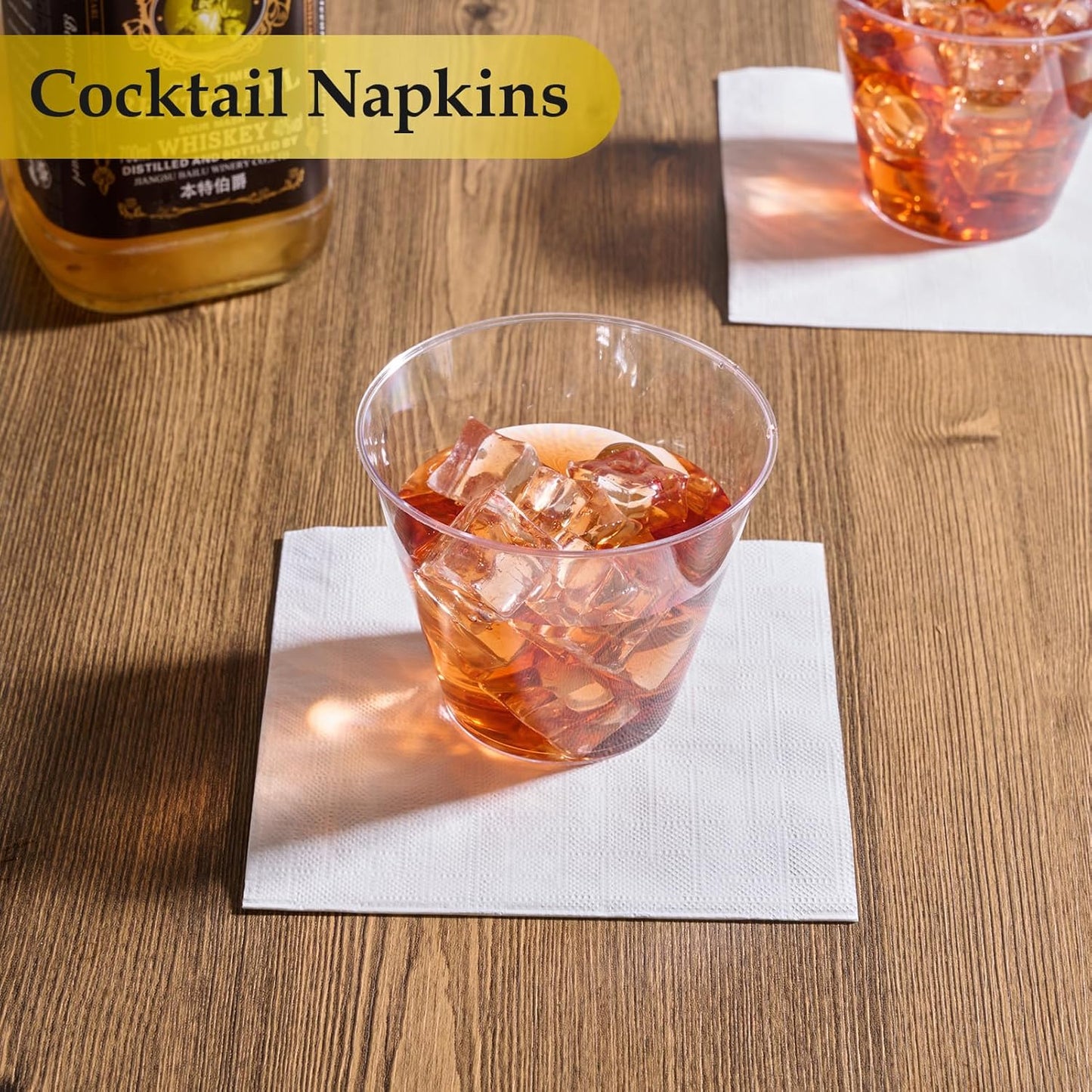 Vplus 500 Pack Cocktail Napkins Paper, 3-Ply Beverage Napkins, Disposable White Square Napkins, Perfect for Restaurant, Event, Bar, Wedding, Baby Shower and Daily Use