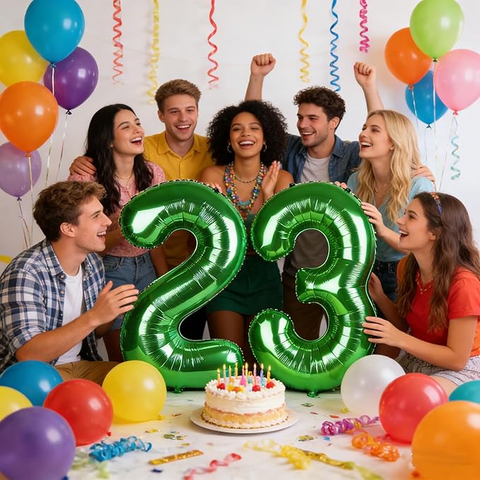 40 Inch Number 23 Balloons, Big Foil 23th Birthday Balloons Decorations for Women, Dark Green Number Balloon for 2 3 23 32 Wedding Memorial Day's Graduation Supplies