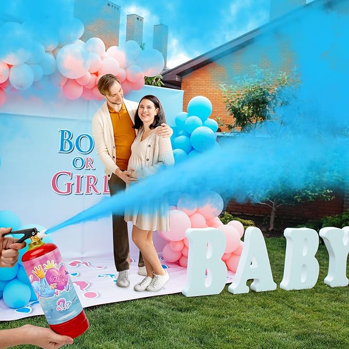 Gender Reveal Fire Extinguisher, 2 Pack Gender Reveal Ideas Gender Reveal Party Decorations Baby Girl Boy Reveal Party Ideas Gender Reveal Decor (Blue, Extra Large)