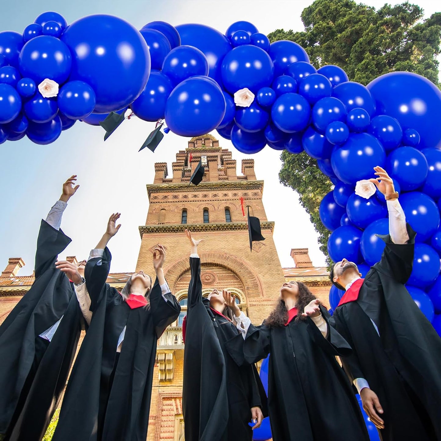 104pcs Royal Blue Balloons - 18/12/10/5 Inch Dark Blue Latex Balloons Garland Arch Different Sizes Pack for Graduation, Father’s Day, Independence Day, Baseball Party Decor