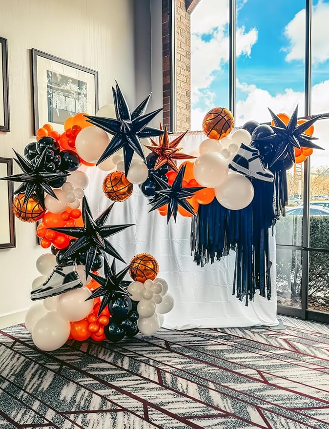 Halloween Balloon Garland Arch Kit, 134 pcs Orange Black White Gold Latex Balloons in Assorted Sizes, Perfect for Halloween Party, Haunted House, Spooky Birthday or Indoor Outdoor Decor