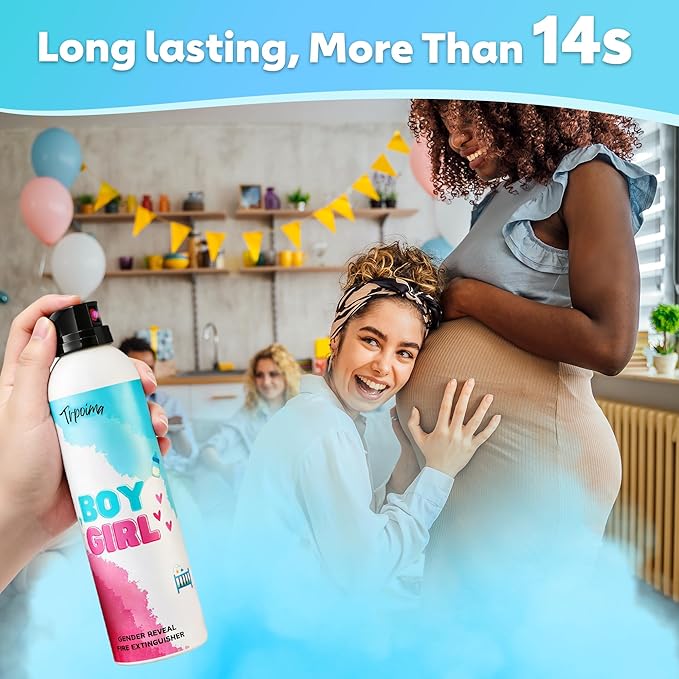 Gender Reveal Fire Extinguisher Set for Newborn Baby, 4Pcs Blue Smoke Bombs, 100% Biodegradable Confetti Cannon for Baby Reveal Party Supplies