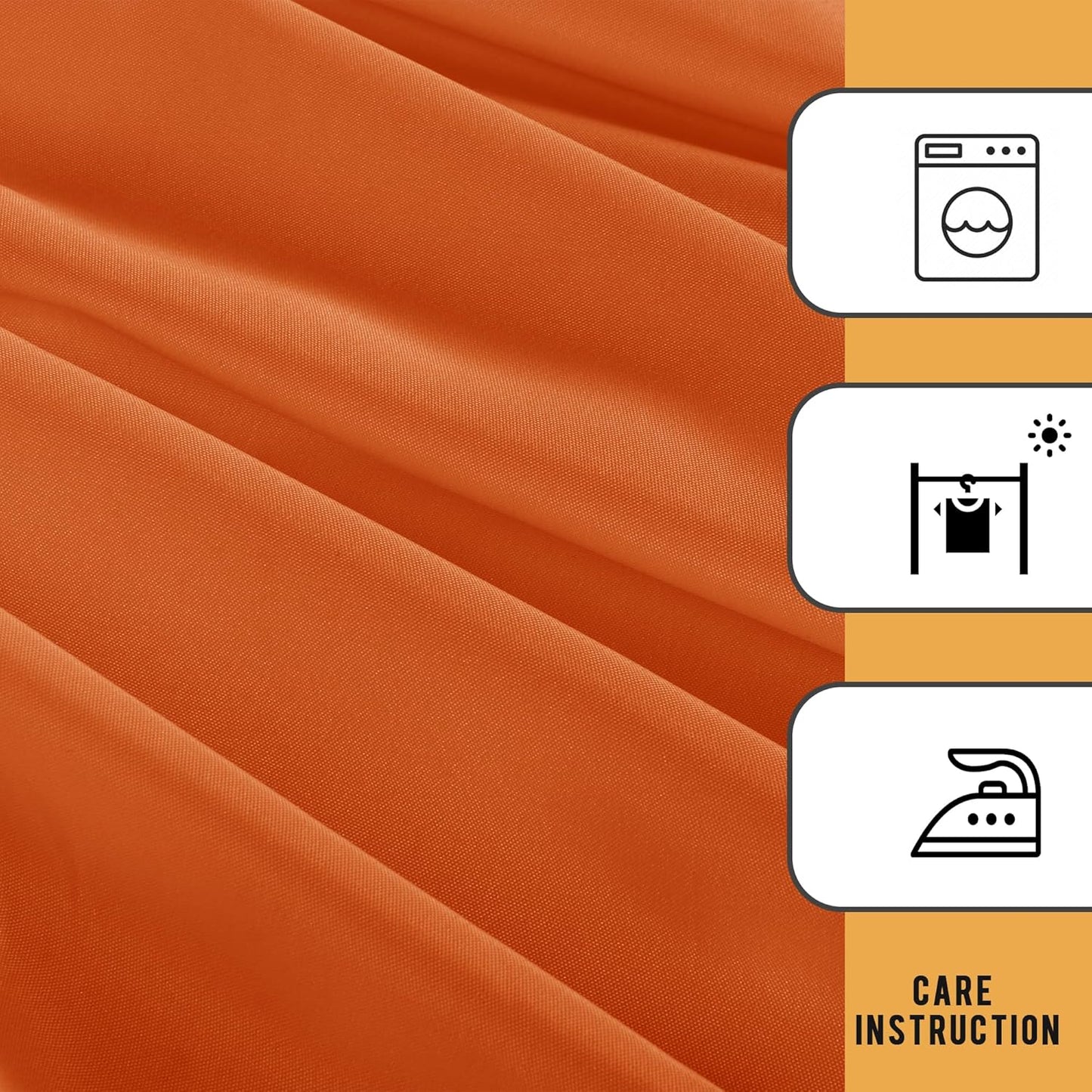 Obstal 2 Pack Table Clothes for 6 FT Rectangle Tables - Water Resistant Washable Fabric Polyester Rectangle Table Cover Protector for Wedding, Banquet and Trade Shows, 72L x 30W Inches, Orange