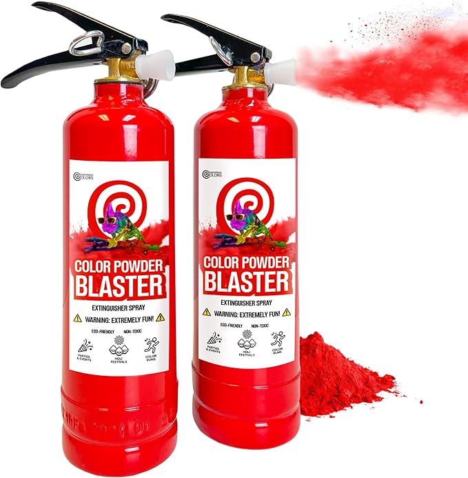 Chameleon Colors Color Blasters, Gender Reveal Fire Extinguisher, Gender Reveal Smoke Bombs, Powder Cannon, Smoke Blaster, War and Holi Color Blaster, 2 Red Blasters
