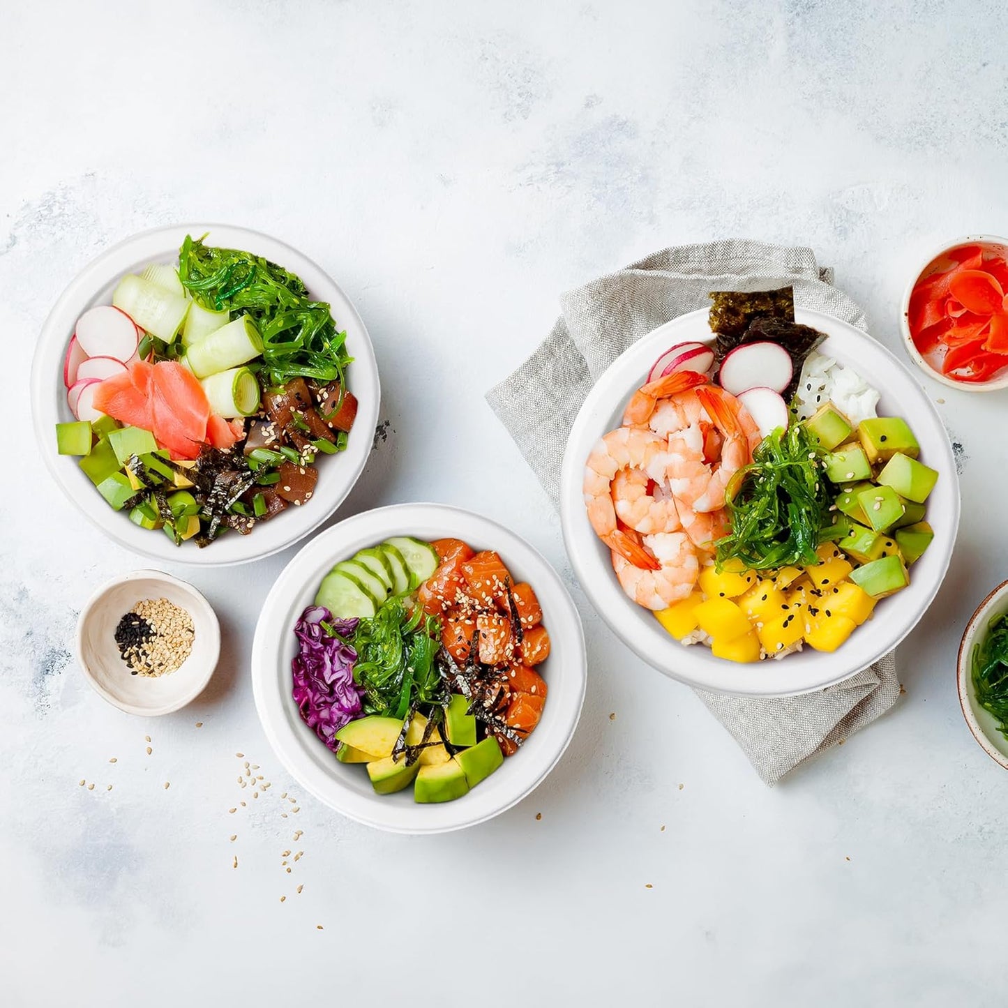 Freshware Paper Bowls - Disposable 16 oz. Soup Bowl, 125-Pack Biodegradable Sugarcane Fiber Serving Bowls - Heavy Duty Bagasse for Hot Food Plates - Microwave & Freezer Safe, Stackable Dinnerware