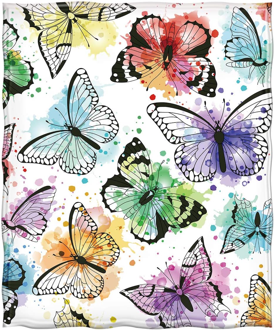 Jekeno Butterfly Throw Blanket Gifts for Women Girls, Christmas Birthday Valentines Butterfly Gifts for Butterflies Lovers Adult Kids, Colorful Blanket Decor for Home Bed Couch