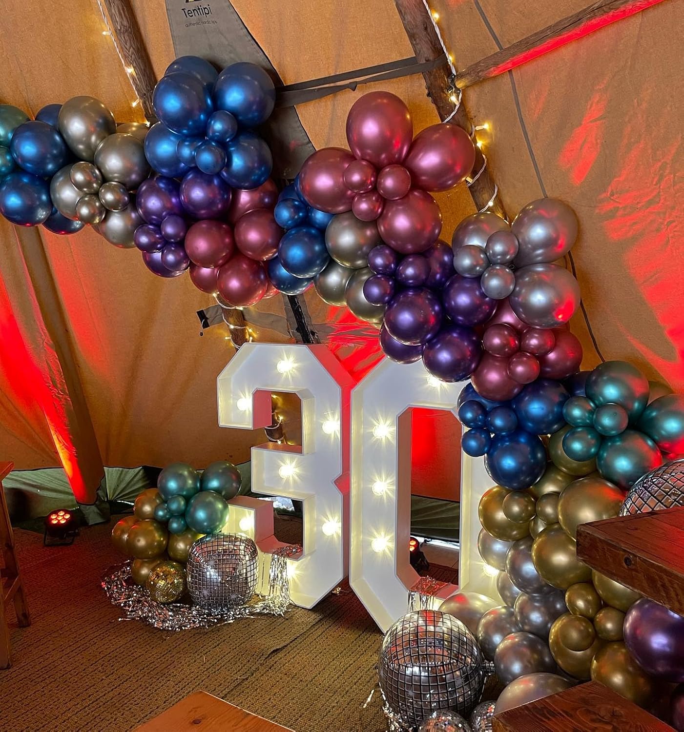 Disco Balloons Garland Arch Kit - 22 18 12 10 5 inch Metallic Purple Blue Hot Pink Green Silver Chrome Disco Balloon with for Birthday Sing Themed 70S 80S 90S Bachelorette Party Decorations
