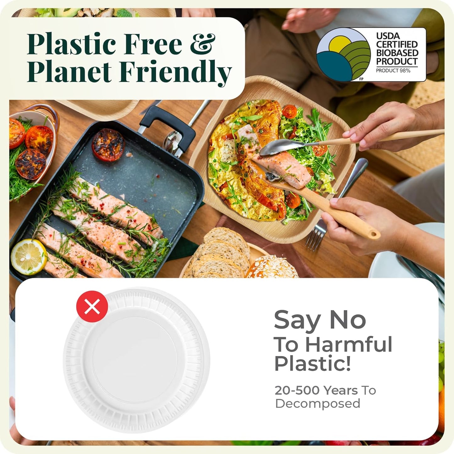 Palm Leaf Bamboo Plate Disposable 2.5 Inch Biodegradable Compostable Best Alternative To Wooden Plastic Paper Plate By KoalaLove (2.5 Inch 25 Mini Sushi)