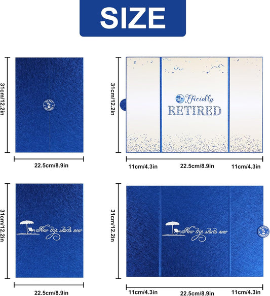 Blue Silver Retirement Party Decorations Large retirement Card Signing Guest Book Creative retirement Card for Men Women