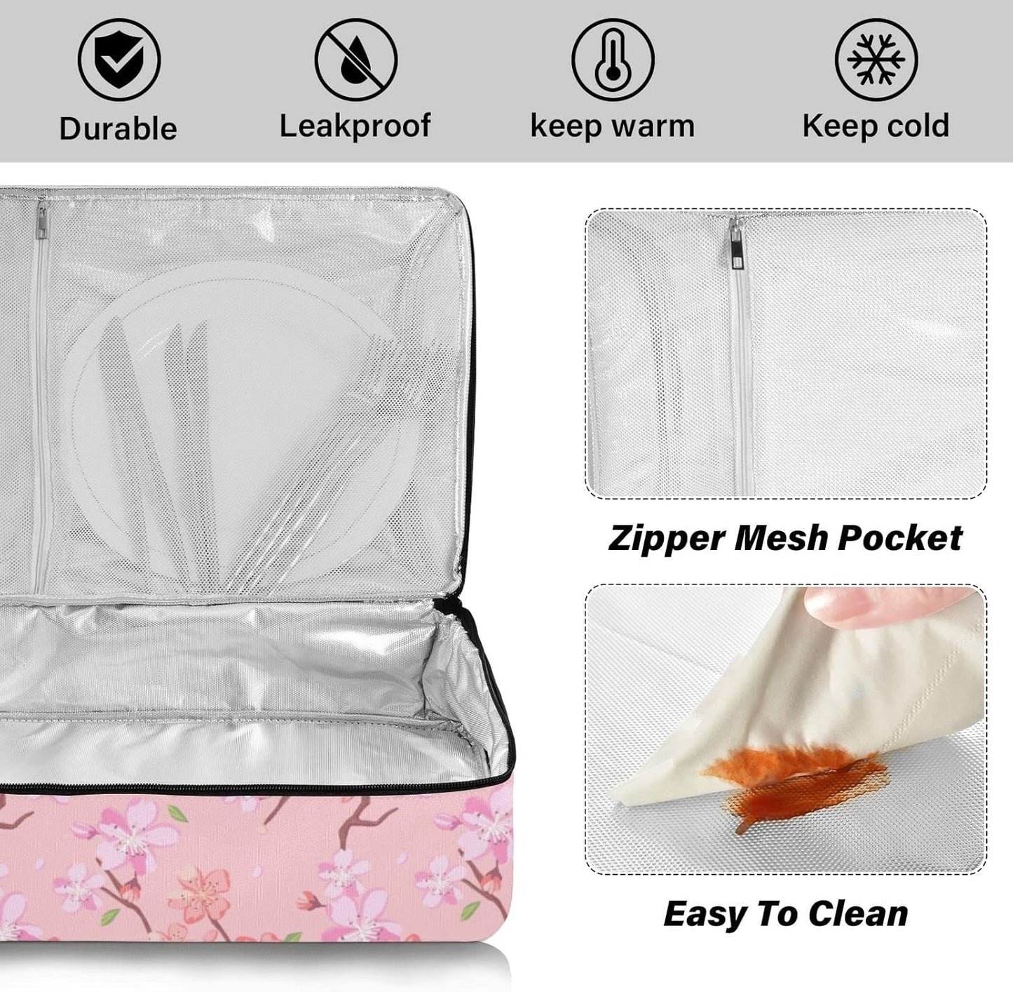 Casserole Carriers for Hot or Cold Food Reusable Casserole Dish Carrier Insulated Thermal Large Capacity Durable Perfect for Party Camping Family Gatherings Yellow Fish