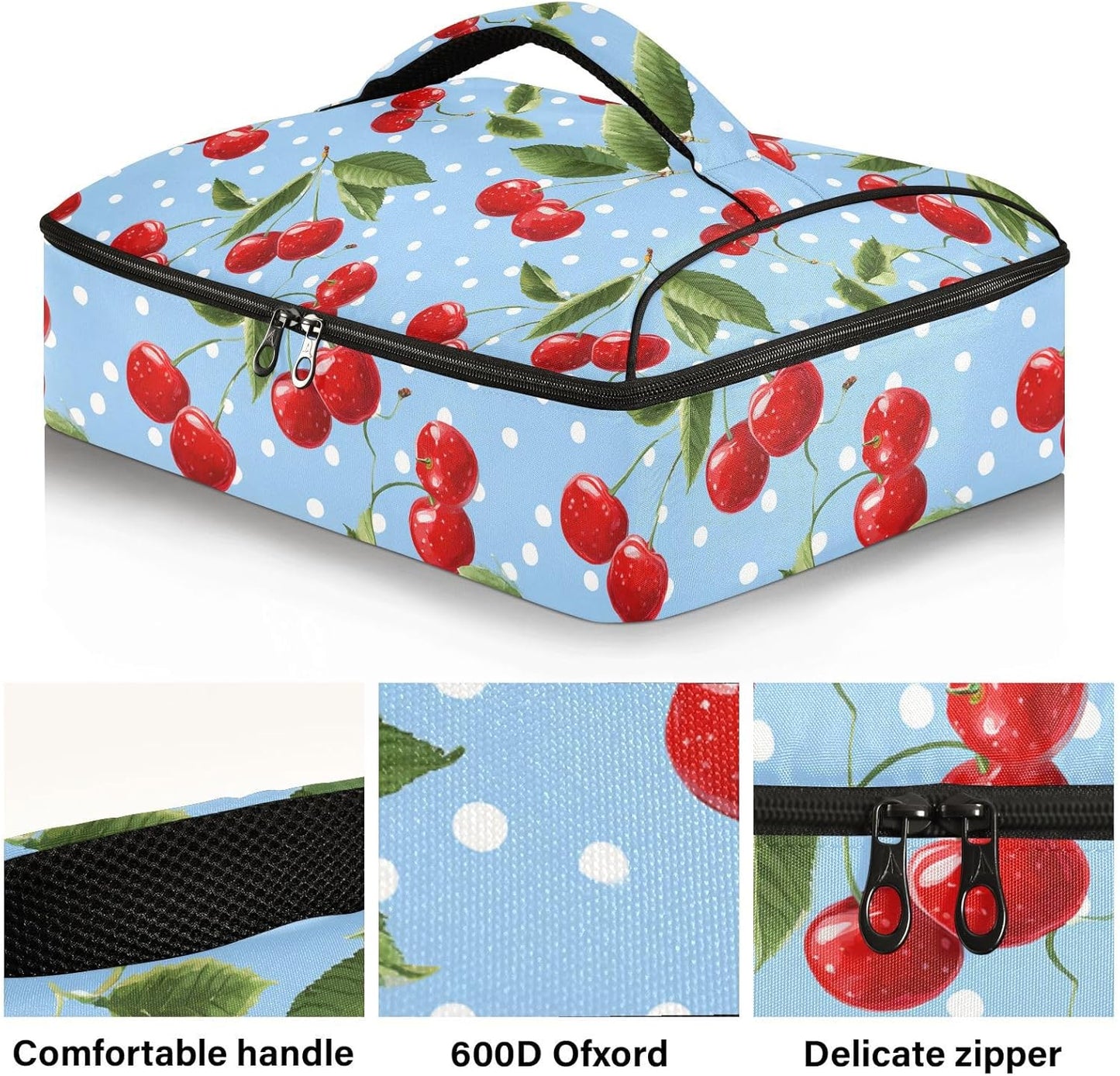 Casserole Carriers for Hot or Cold Food Reusable Casserole Dish Carrier Insulated Thermal Large Capacity Durable Perfect for Party Camping Family Gatherings Yellow Fish