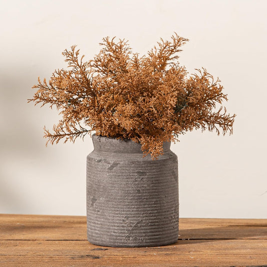 Ceramic Flower Vase 6.5 inch Farmhouse Rustic Vase for Home Decor Handcrafted Pottery Vase Small Terracotta Vases for Dining Table Fireplace Living Room Bathroom Wedding Centerpiece (02-Dark Brown)