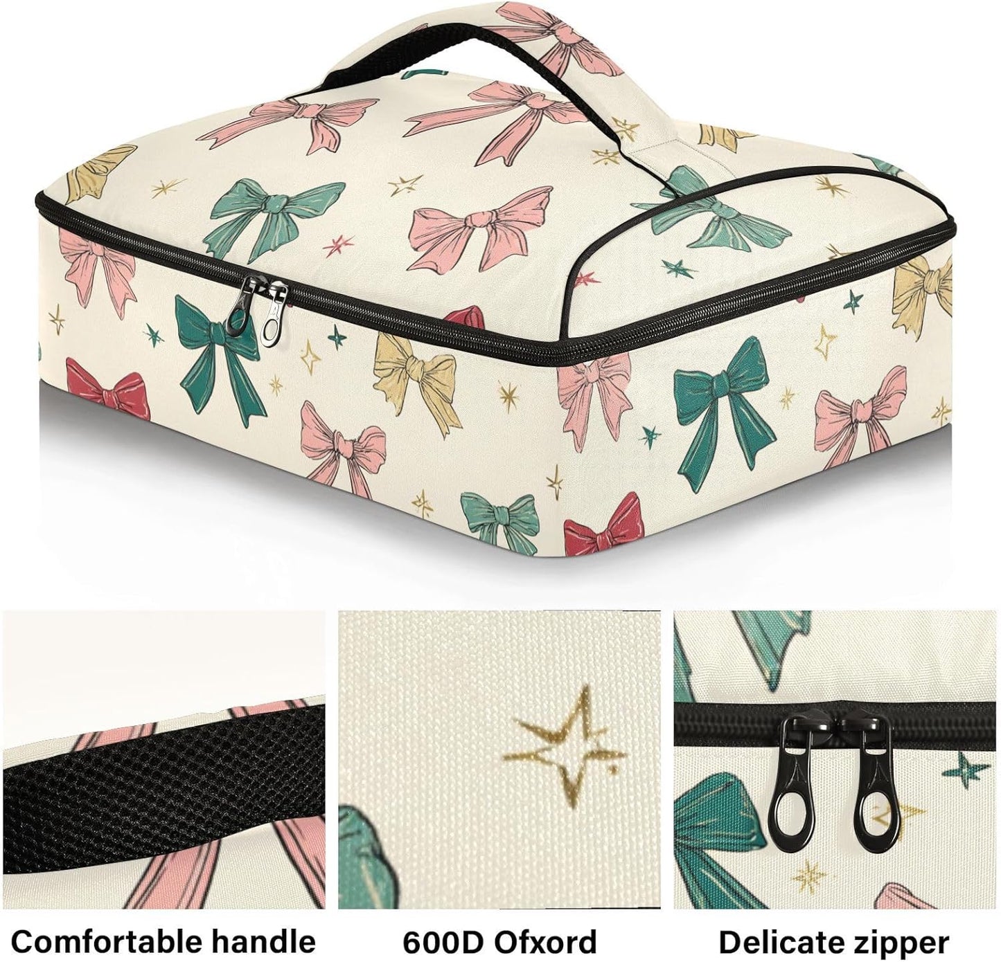 Casserole Carriers for Hot or Cold Food Reusable Casserole Dish Carrier Insulated Thermal Large Capacity Durable Perfect for Party Camping Family Gatherings Yellow Fish
