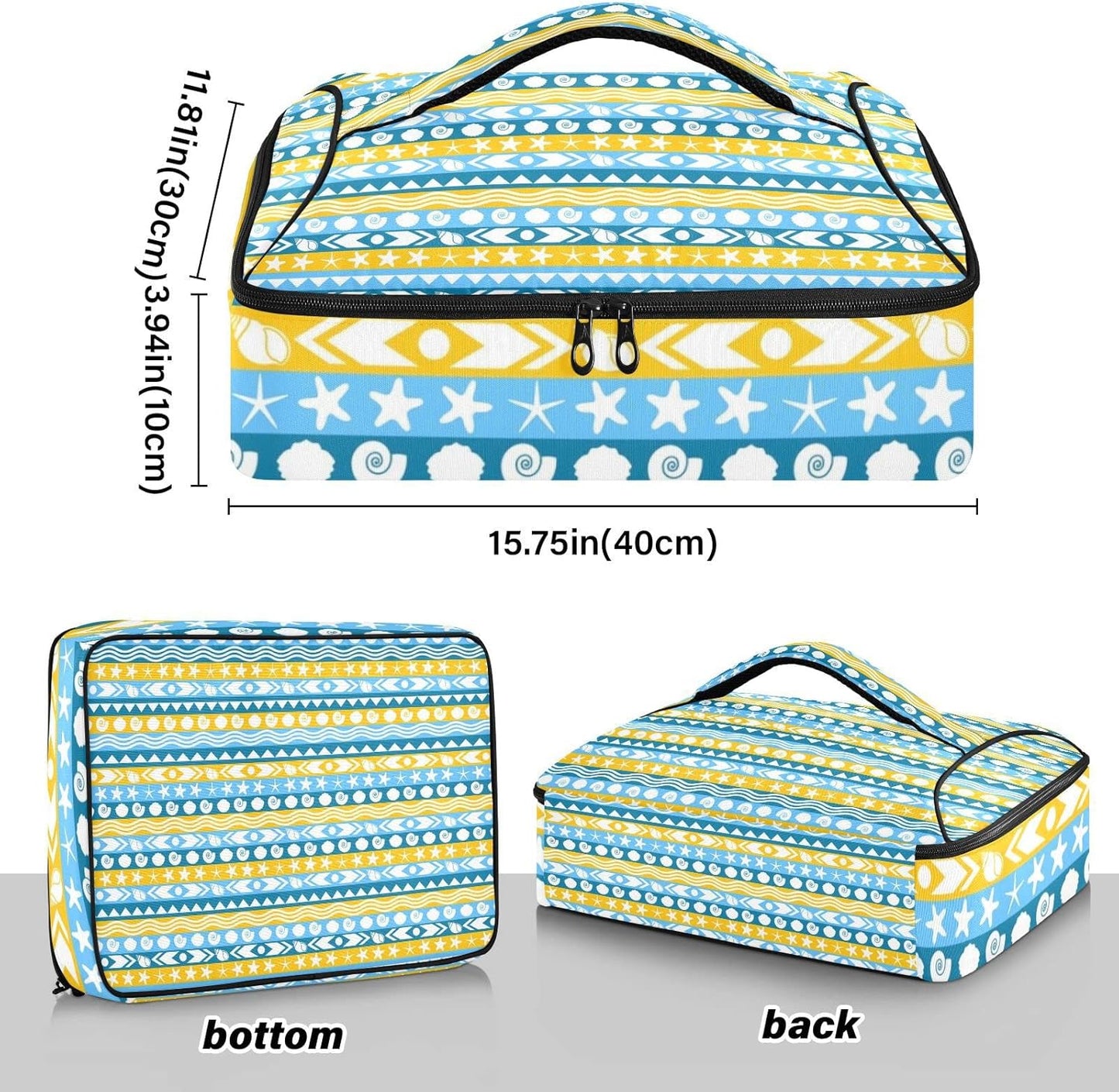 Casserole Carriers for Hot or Cold Food Reusable Casserole Dish Carrier Insulated Thermal Large Capacity Durable Perfect for Party Camping Family Gatherings Yellow Fish