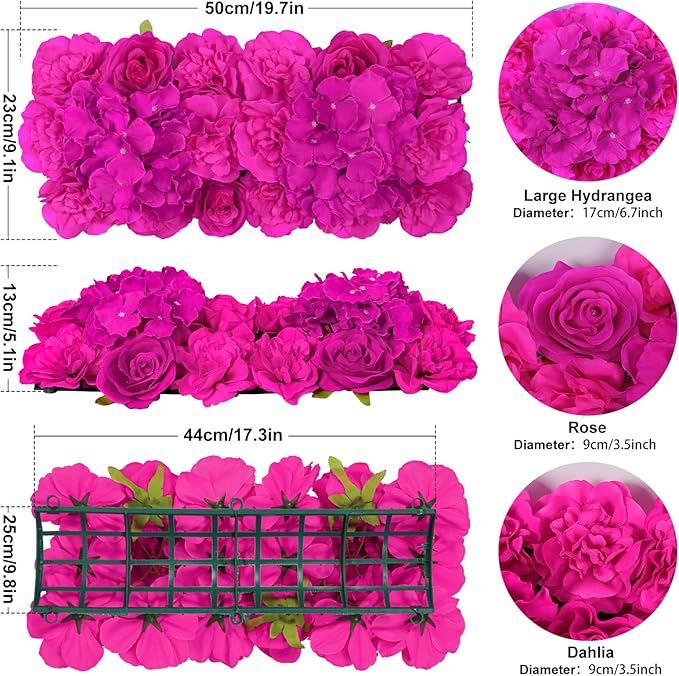 Artificial Wedding Arch Flower, Faux Floral Silk Rose Decor Realistic Arch Arrangement for Romantic Wedding Ceremony Reception Backdrop Party Table Decoration(20.9 * 9.4''/53 * 24cm)