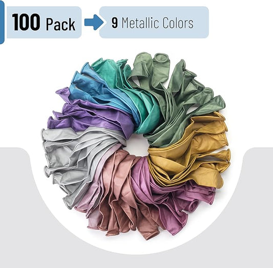Mr. Pen- Metallic Balloons, 12 Inch, 100 Pack, Colorful Balloons Metallic for Birthday Party
